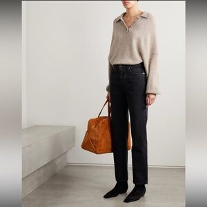 KHAITE Kyle straight leg relaxed black jeans 26 Net a Porter